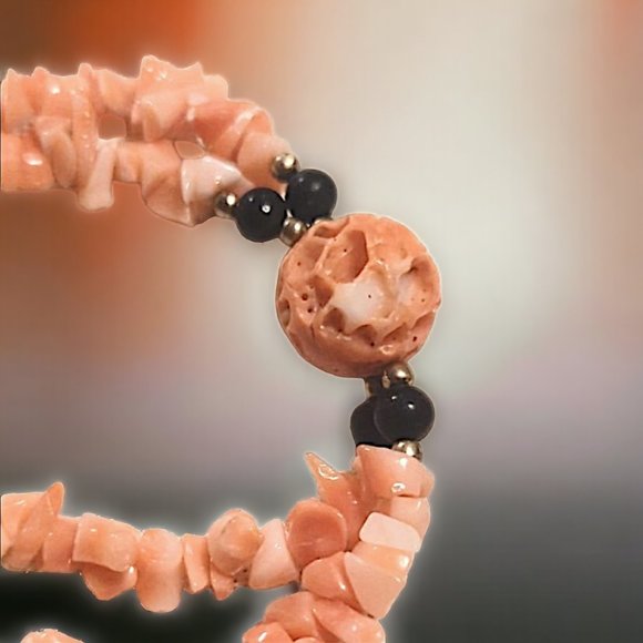 DISCO LEMONADE Vintage Natural Angel Skin Coral Beaded Necklace, Angelskin,Angel - Picture 11 of 16